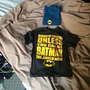 Toddler Boy's Batman T-Shirt And Hat